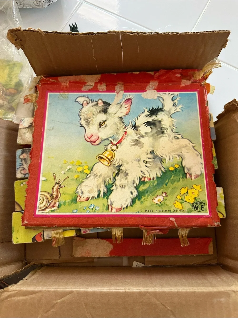 Vintage Kubus WF West German Animal Picture Cube Puzzle